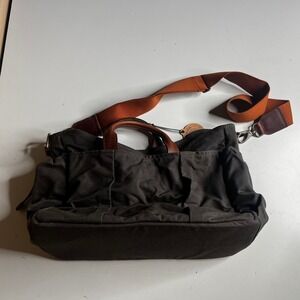 Tom Beckbe Field Bag Charcoal Waxed Canvas Leather Trim Messenger Crossbody NEW